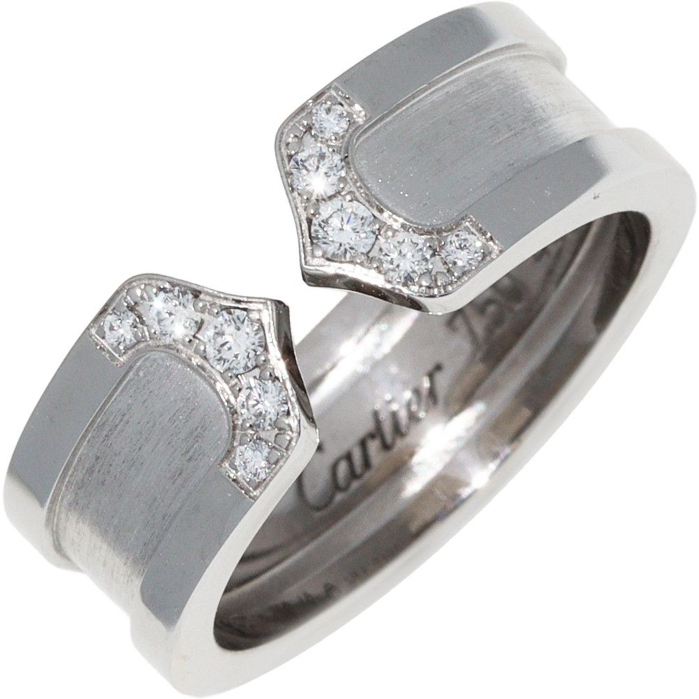 Cartier Cartier Cartier K18WG Diamond Ring B40442 Metal Ring B40442 in Great Condition Size ONE SIZE - 1 Thumbnail