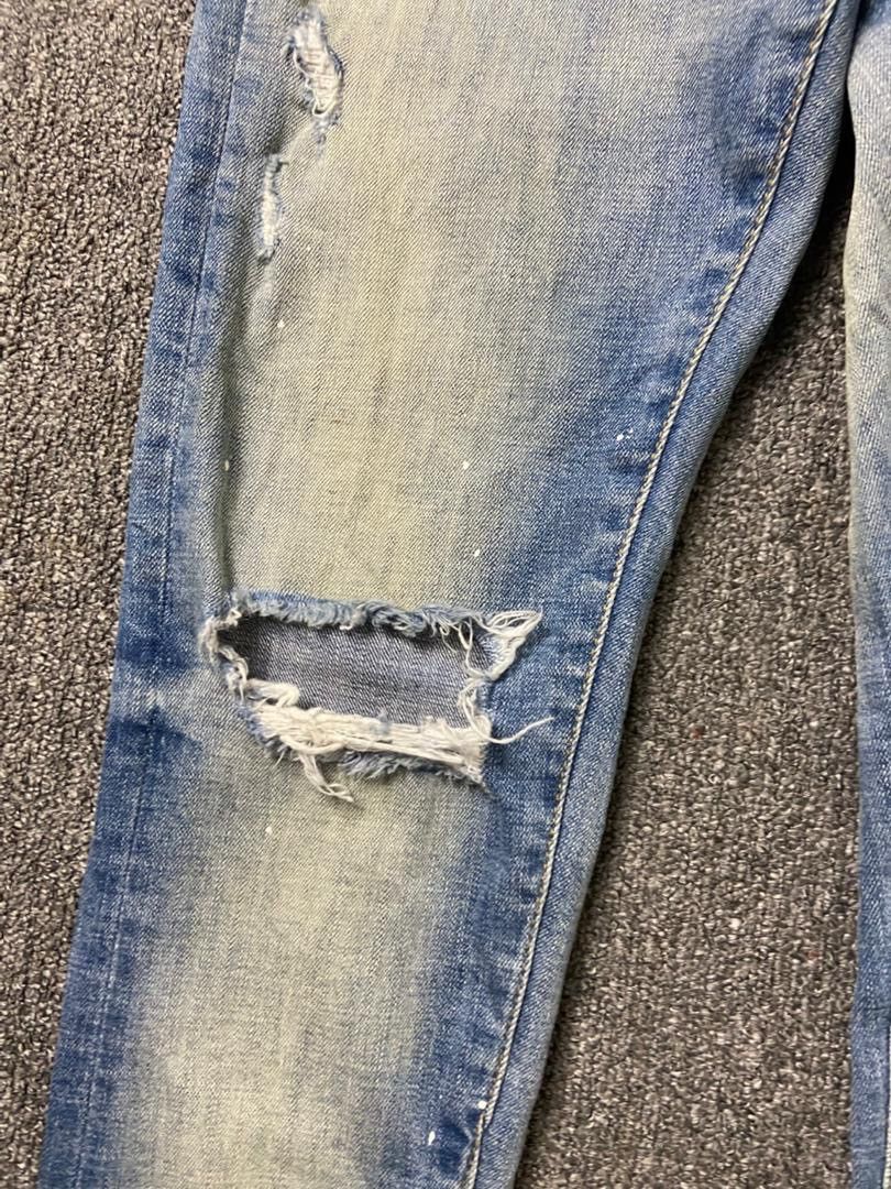 Japanese Brand Digreen + Vert Distressed Ripped Denim Jeans (197) Size US 30 / EU 46 - 10 Thumbnail