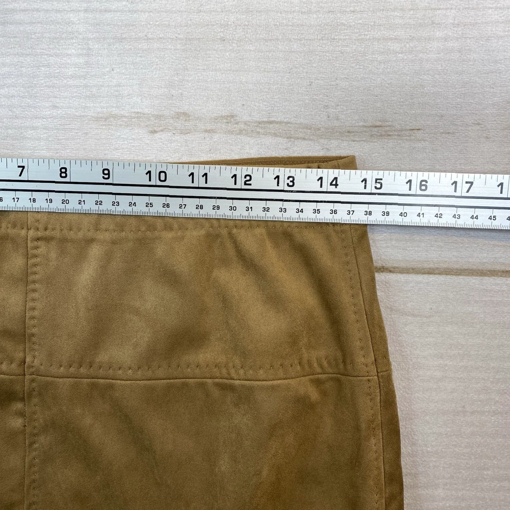 Vintage Max Studio Skirt Size S Brown Faux Suede Stretch Above Knee Unlined NWT Size 28" / US 6 / IT 42 - 2 Thumbnail