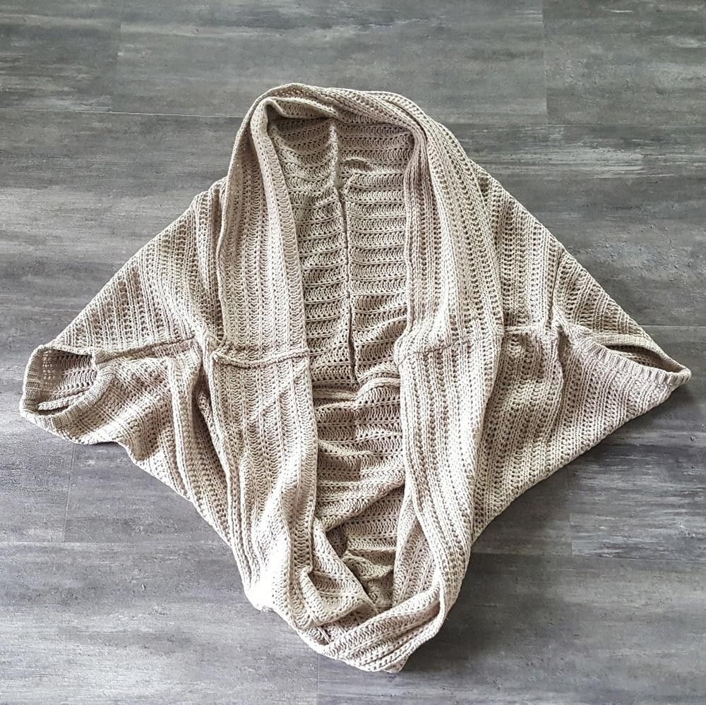 Designer Grey Dolman Sleeve Loose Shawl Cardigan Size ONE SIZE - 3 Thumbnail
