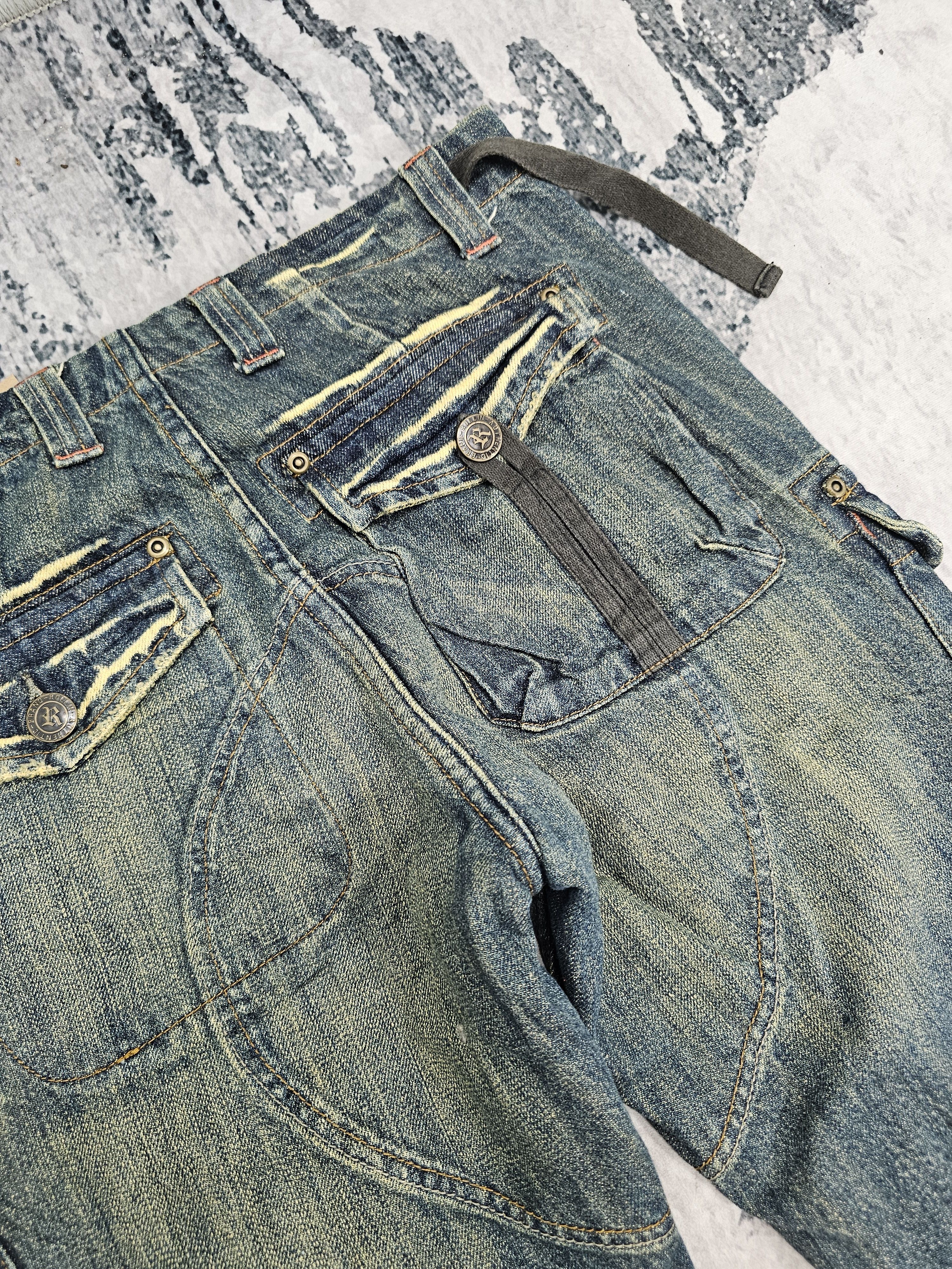 Japanese Brand ROLLIN Multi Bush Pocket Punk Bondage Design Jeans JB0314 Size US 32 / EU 48 - 10 Thumbnail
