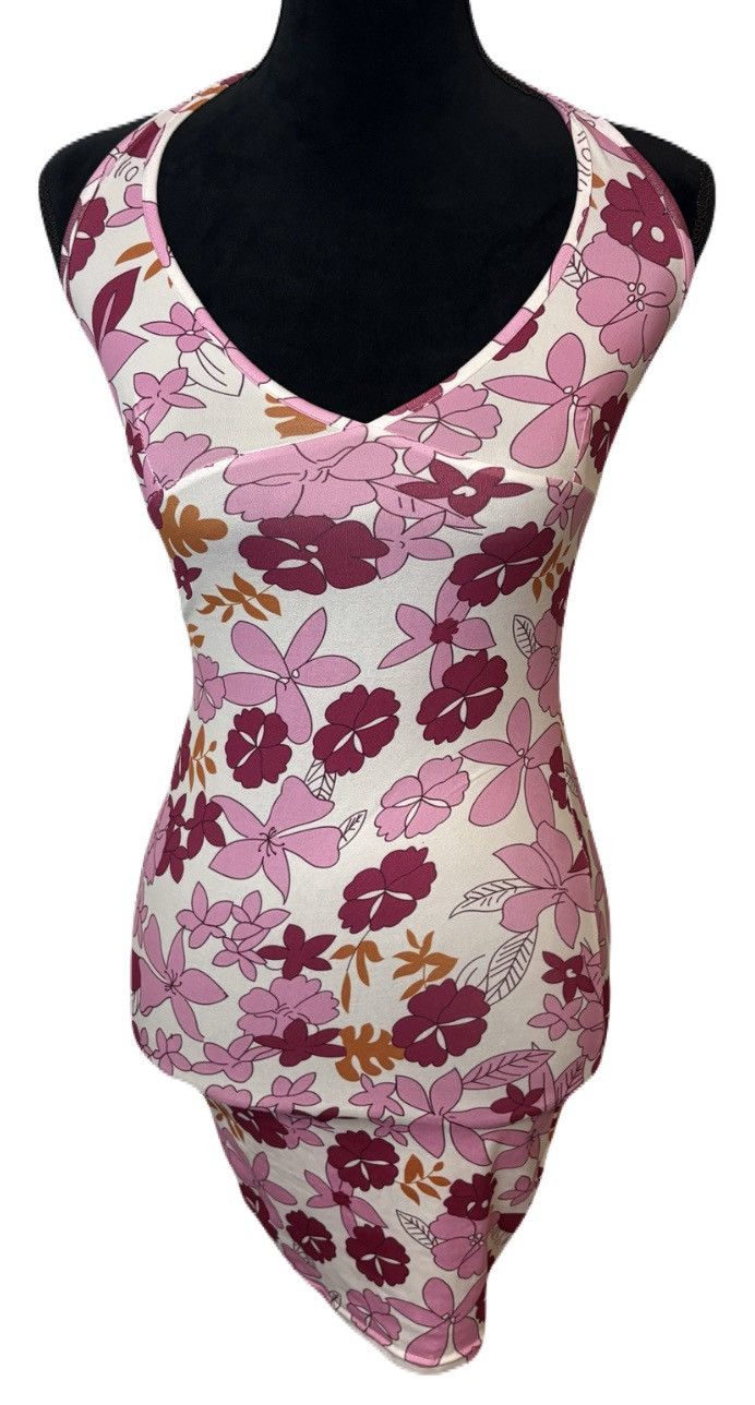 Shein (SHEIN) Floral Fitted Halter Dress: Size XS Size XS / US 0-2 / IT 36-38 - 1 Thumbnail