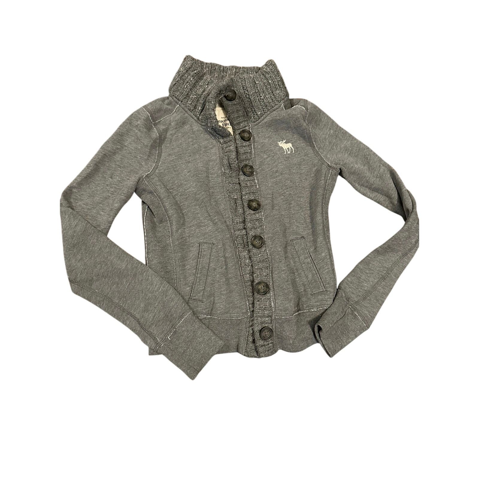 Abercrombie & Fitch Abercrombie and Fitch gray sweater cardigan women's small Size S / US 4 / IT 40 - 1 Thumbnail