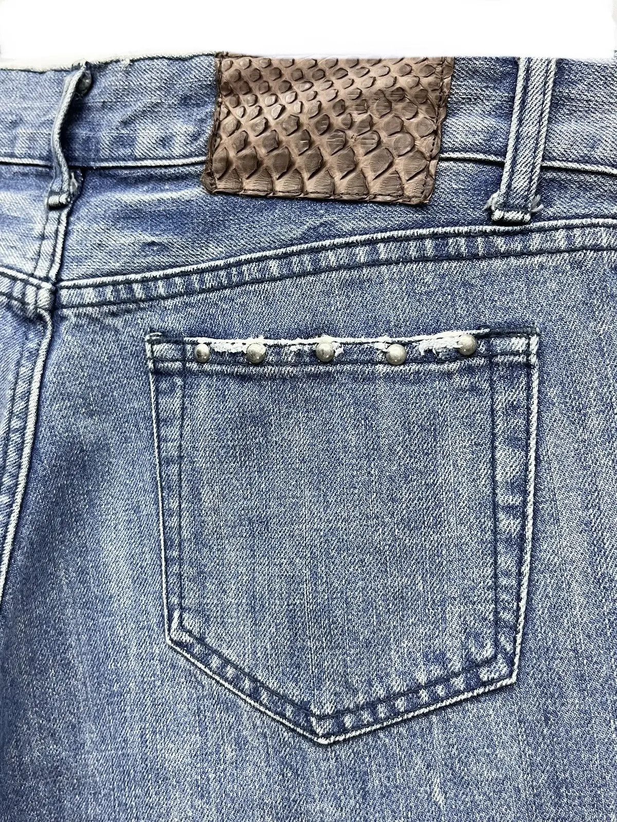 5351 POUR LES HOMMES × ABAHOUSE × Designer STEALS💥VINTAGE 5351 HOMMES Distressed Spliced Studded Flare Size US 31 - 17 Thumbnail