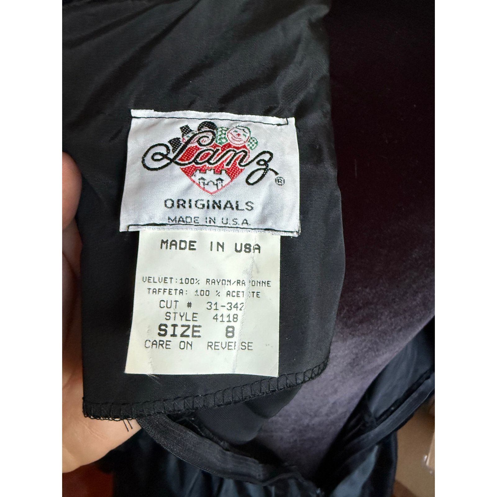 Vintage Vintage 80’s Lanz Black Velvet Polka Dot Taffeta Gown XS Size XS / US 0-2 / IT 36-38 - 6 Thumbnail