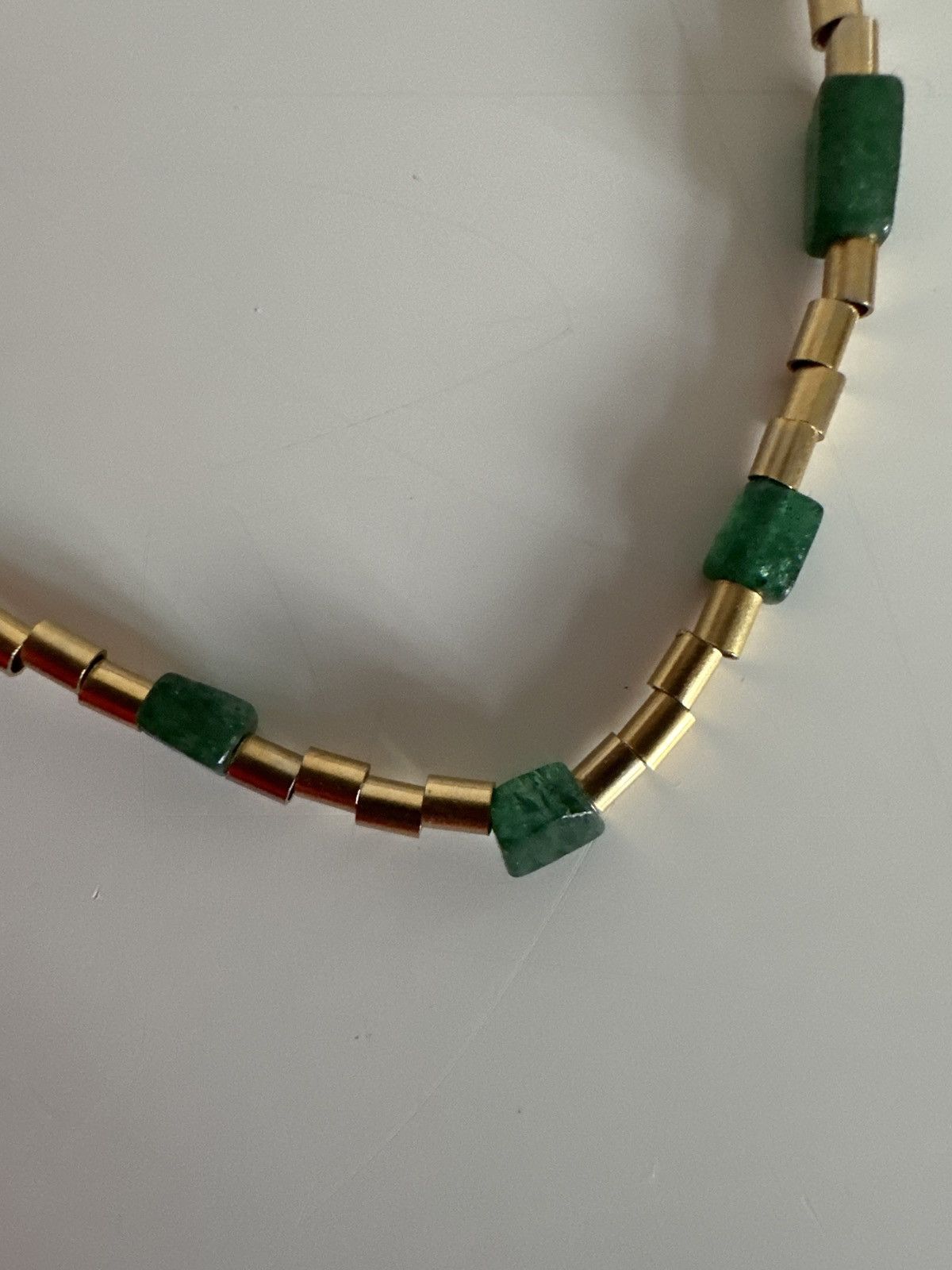 Vintage Green & Gild drop necklace Size ONE SIZE - 2 Thumbnail
