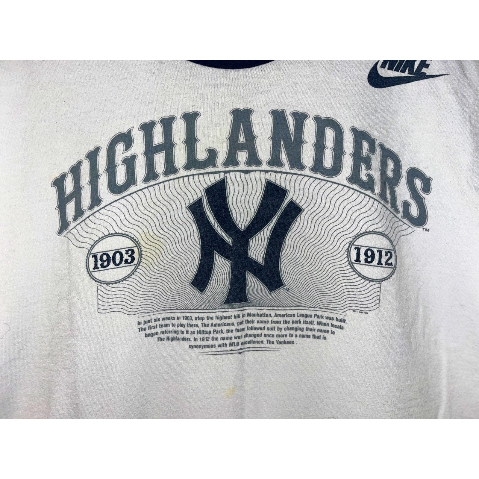 Nike New York Highlanders Yankees Nike Cooperstown T-Shirt Large Size US L / EU 52-54 / 3 - 4 Thumbnail