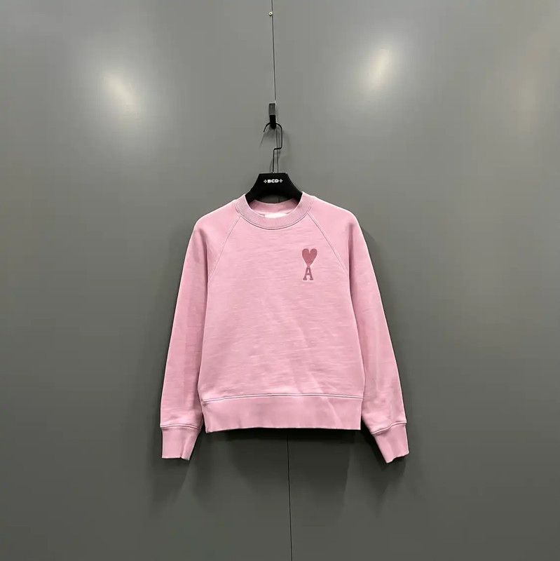 AMI AMI Pink Cotton Cropped Sweatshirt for Women 0089 Size XS / US 0-2 / IT 36-38 - 1 Thumbnail