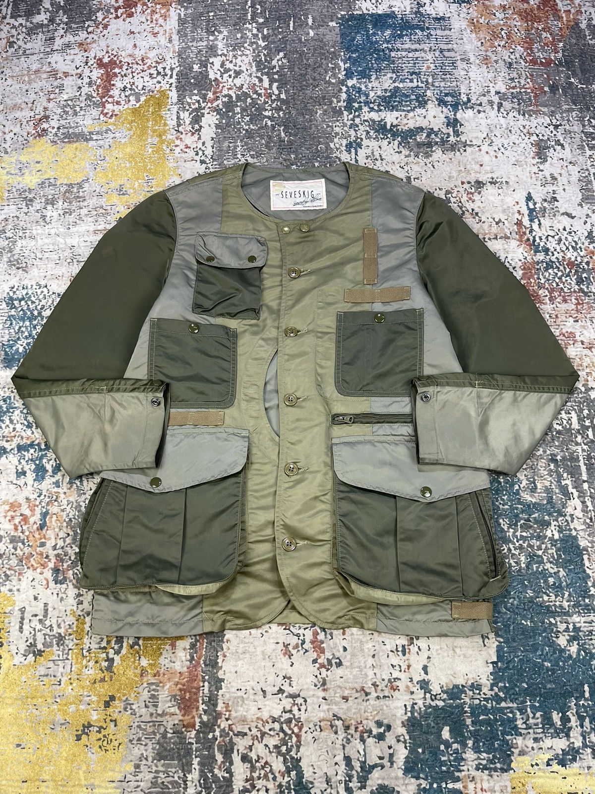 Vintage SEVESKIG Upcycle Rebear Military Jackets Size US M / EU 48-50 / 2 - 3 Thumbnail