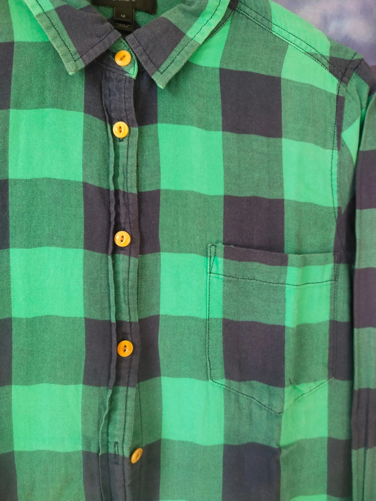 J.Crew J.Crew Green Plaid Flanel Shirt Size US M / EU 48-50 / 2 - 2 Thumbnail