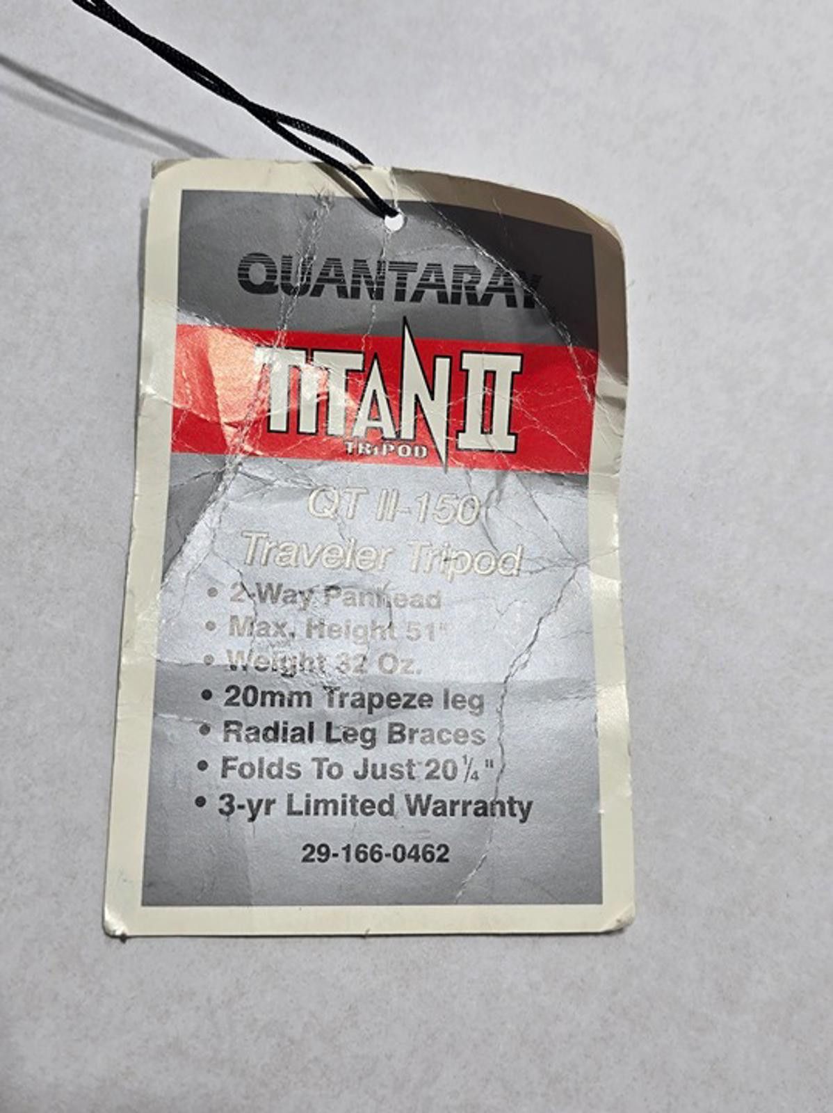 Other Quantaray: Titan II: QT II-150: Tripod: Model#: 29-166-0462 Size ONE SIZE - 5 Thumbnail