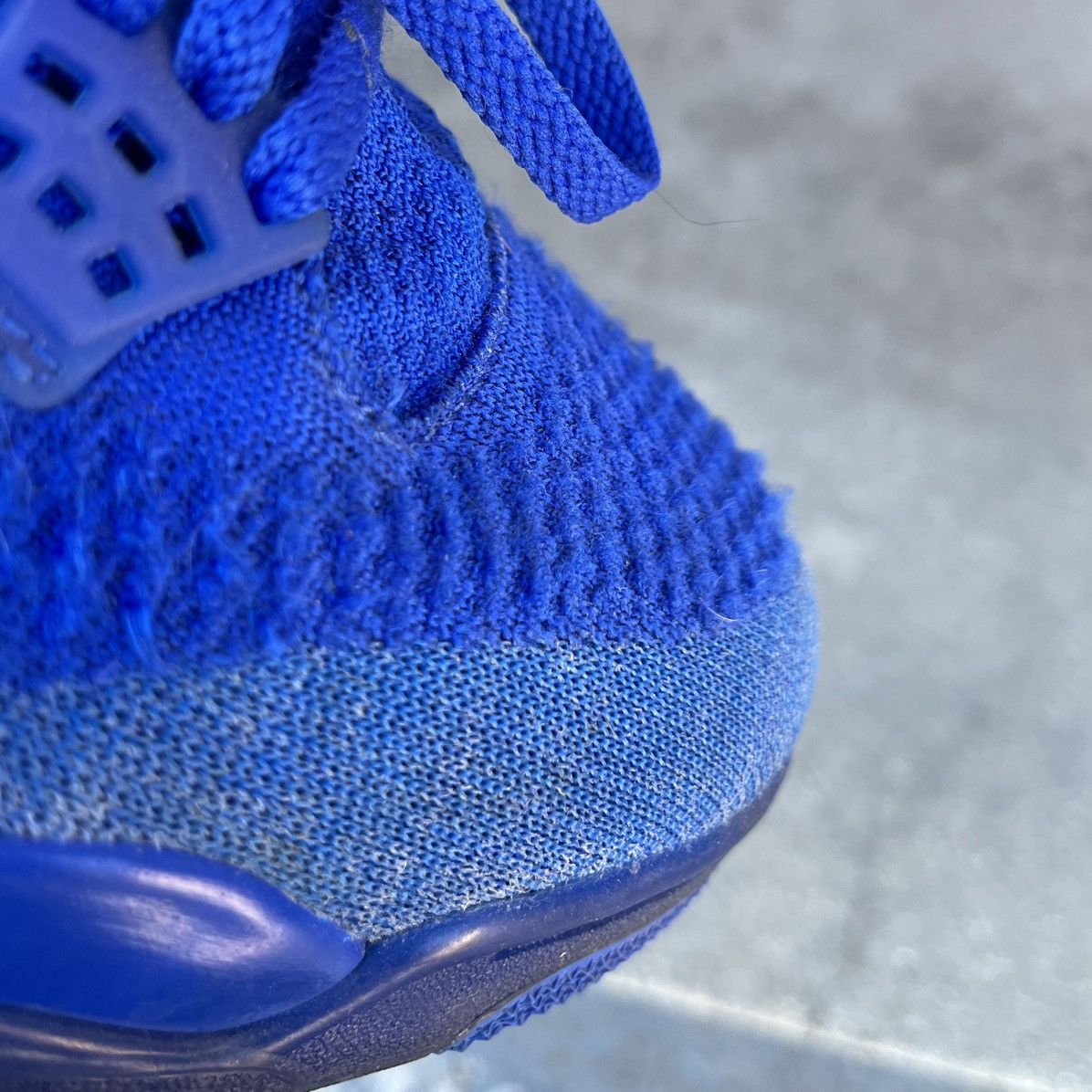 Jordan Brand × Nike 2019 Air Jordan 4 Retro Flyknit Royal Blue Sz 9.5 Size US 9.5 / EU 42-43 - 3 Thumbnail