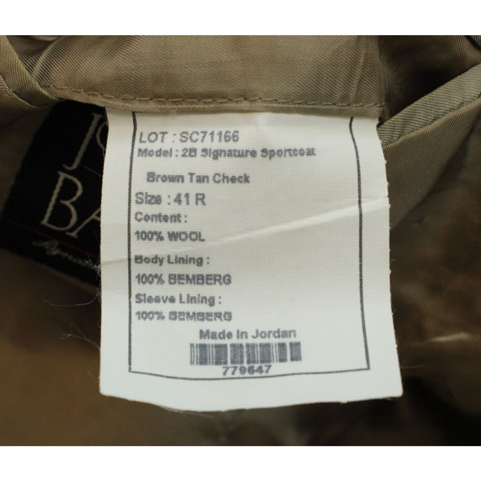 Jos. A. Bank Jos A Bank Blazer Mens 41R Brown Check Wool Signature Colle. Size 40R - 7 Thumbnail