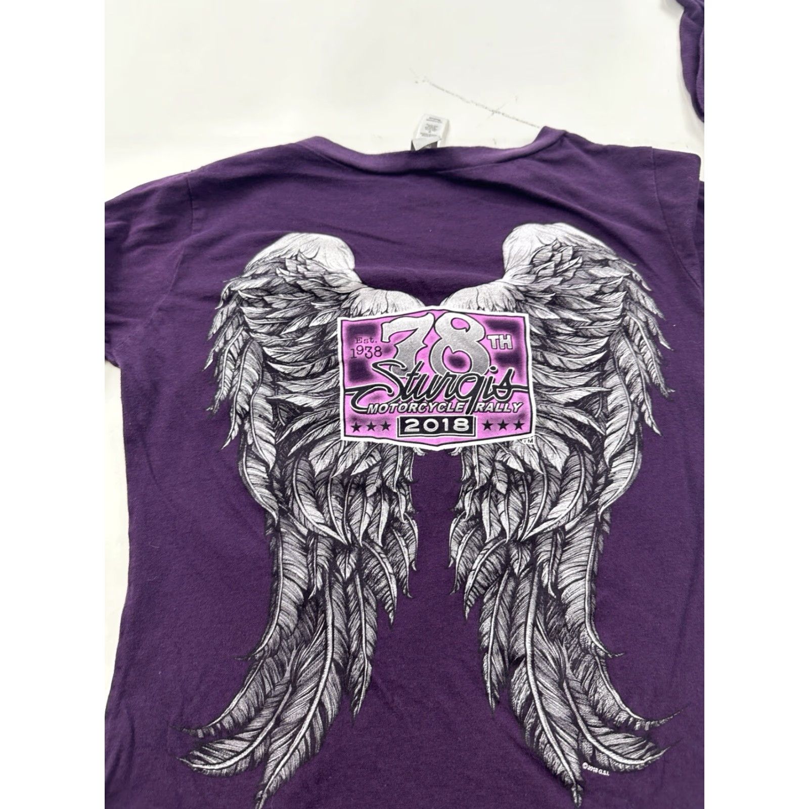 Vintage VINTAGE Hot Leathers Sturgis Shirt Womens Medium Purple Long Sleeve V-Neck Motorcycle Rally 2018 Size M / US 6-8 / IT 42-44 - 7 Thumbnail