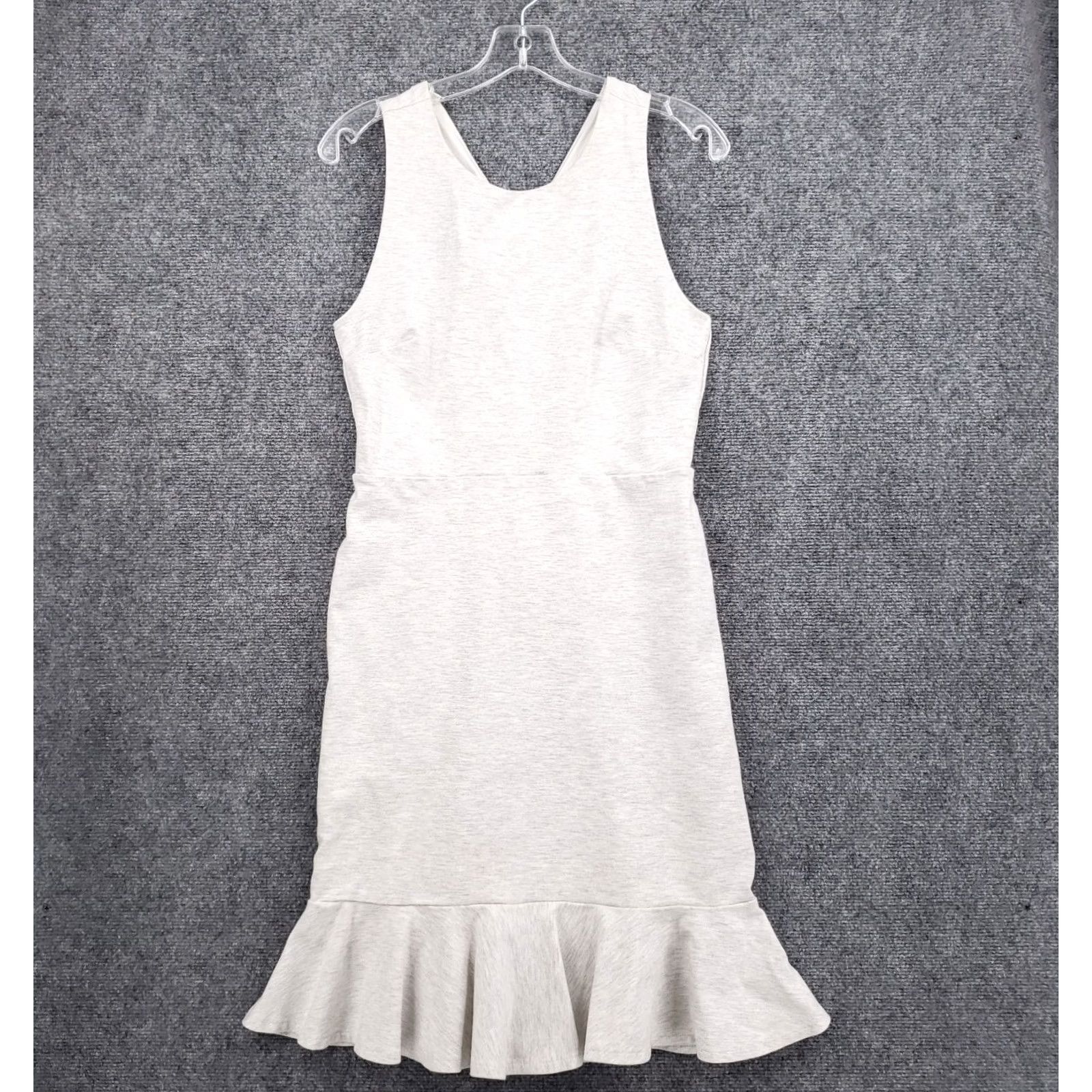 Banana Republic Banana Republic Fit Flare Dress Womens Size 6 Gray Sleeveless Ruffle Knit Cross Back Casual Party Travel Size M / US 6-8 / IT 42-44 - 2 Thumbnail