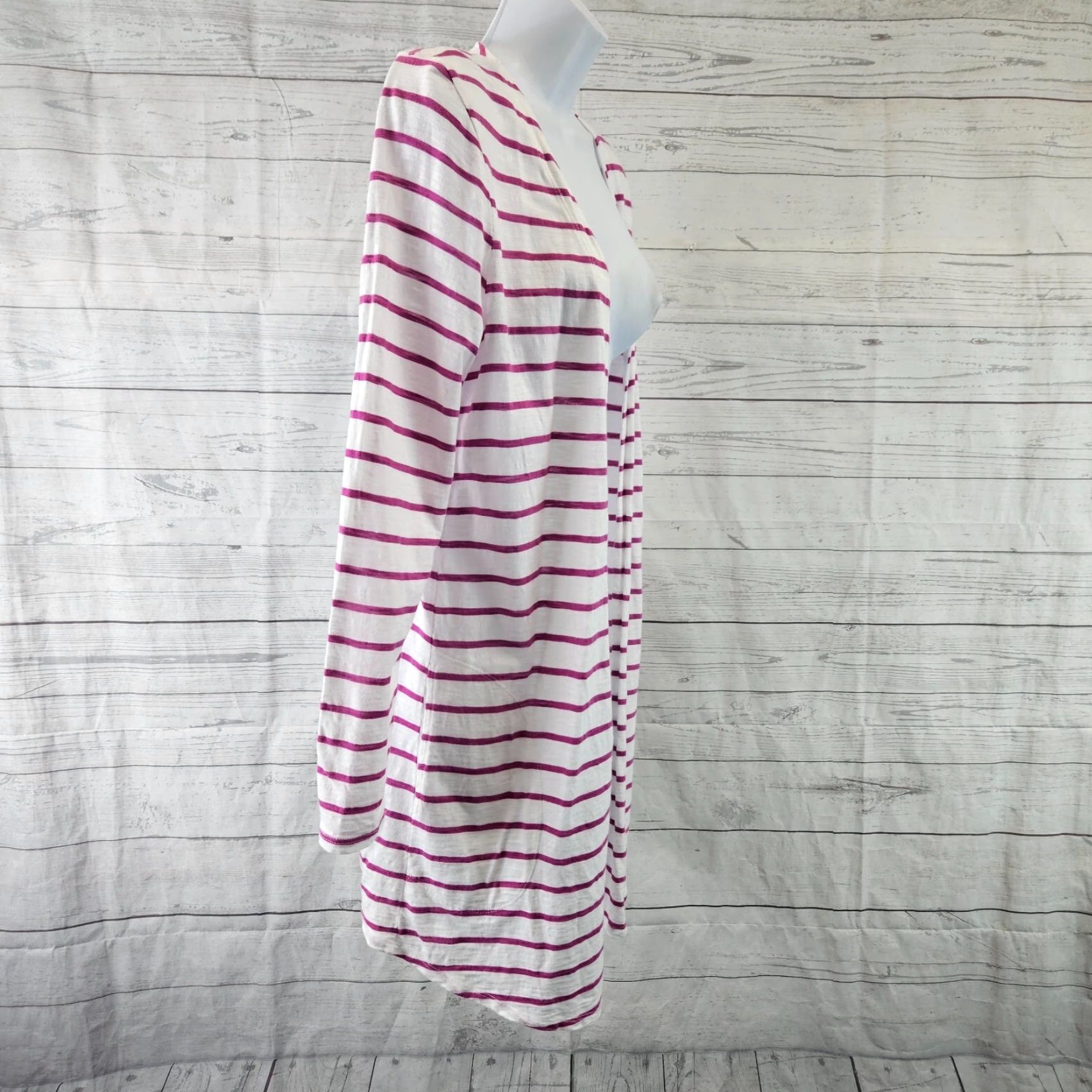 Vintage **Chico's Women's Purple White Stripe Long Sleeve Cardigan Size Small** User: Chico's Women's Purple White Stripe Long Sleeve Cardigan Size Small Size S / US 4 / IT 40 - 3 Thumbnail