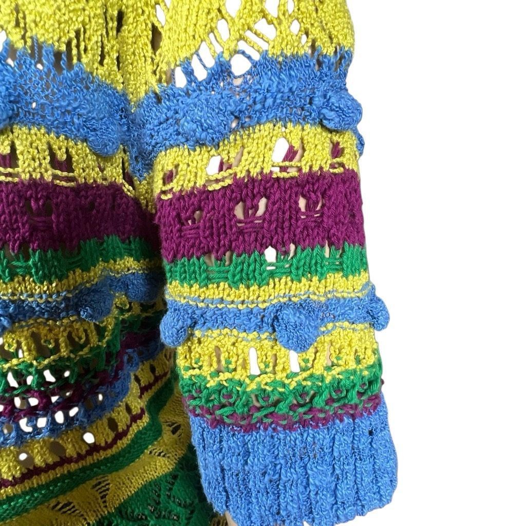 Zara Zara Knit Multicolor Open Weave Short Sleeve Sweater Top Size M (351) Size M / US 6-8 / IT 42-44 - 6 Thumbnail