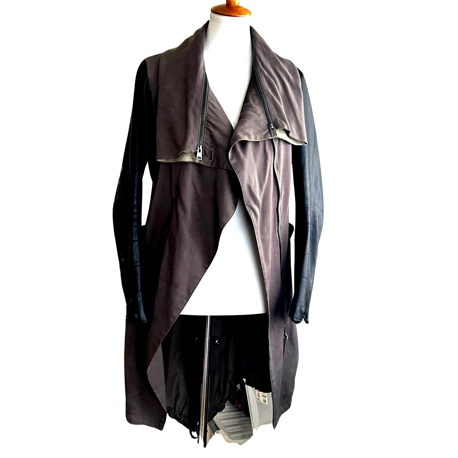 Allsaints AllSaints Luna Parka Coat w/ Lamb Leather Sleeves Sz 6 Size M / US 6-8 / IT 42-44 - 5 Thumbnail