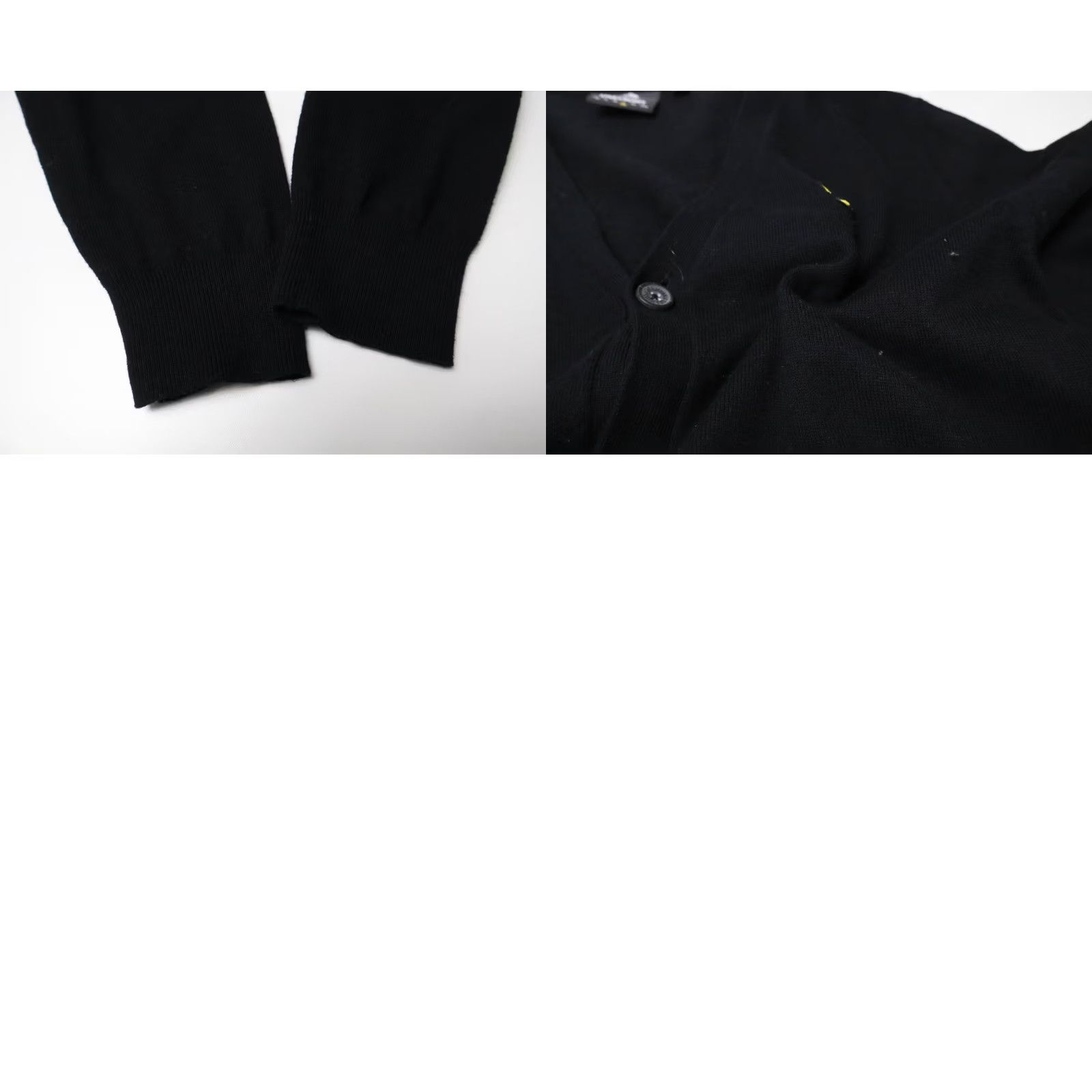 Lyle & Scott LYLE & SCOTT Jumper Cardigan V-Neck Wool Blend Black Large Mens Size US L / EU 52-54 / 3 - 8 Thumbnail