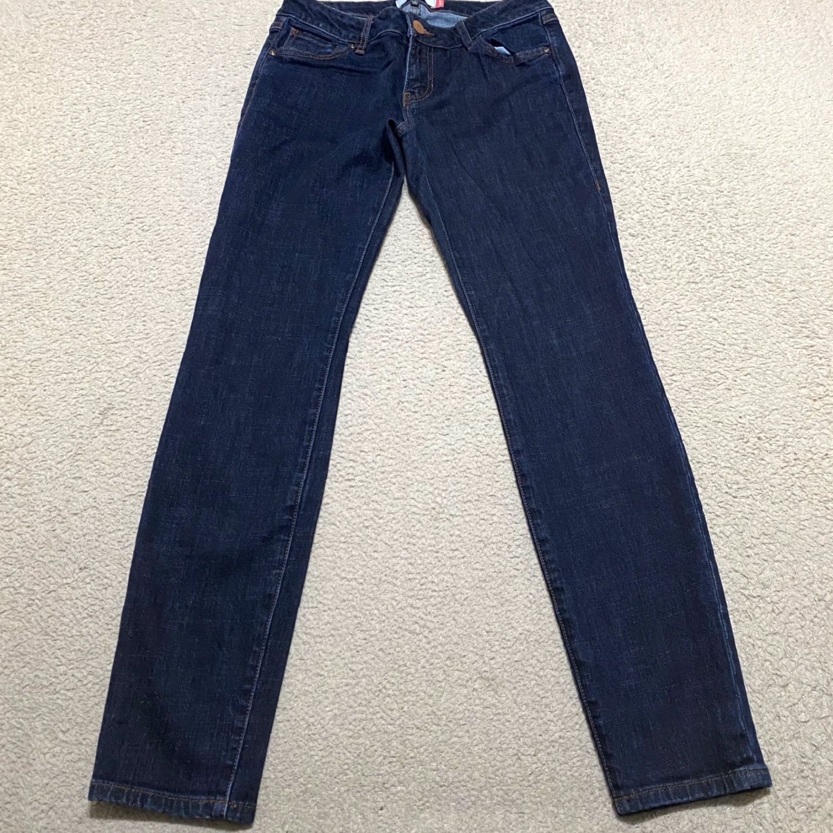 Vintage Cabi Jeans Womens 4 Blue Denim Dark Wash Low Rise Skinny Leg 5-Pocket Design Vintage No Size 27" / US 4 / IT 40 - 2 Thumbnail