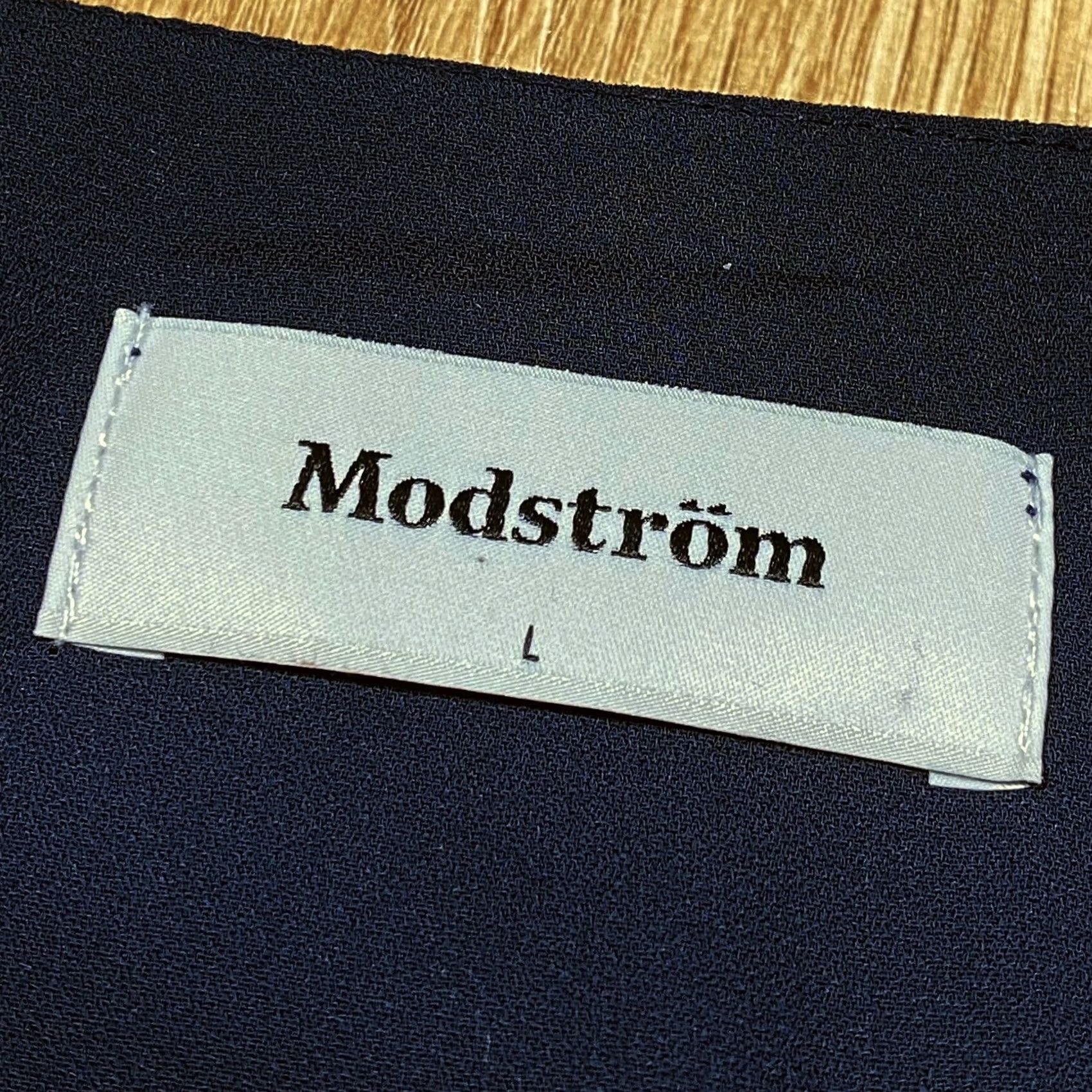 Vintage ModströM Dress - Large V Neck Navy - False Button - Long Size L / US 10 / IT 46 - 7 Thumbnail