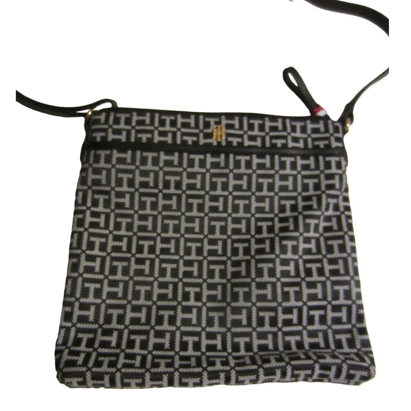 Tommy Hilfiger Y2K Streetwear Monogram Crossbody Bag Black White Size ONE SIZE - 4 Thumbnail