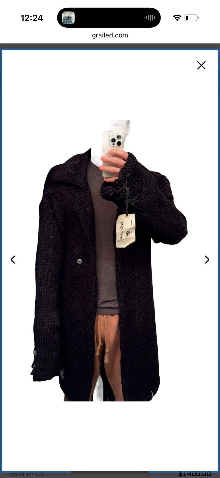 Greg Lauren 2012 OG “The Chunky Loner” Knitter Jacket (Cashmere Alpaca) Size US XL / EU 56 / 4 - 12 Thumbnail