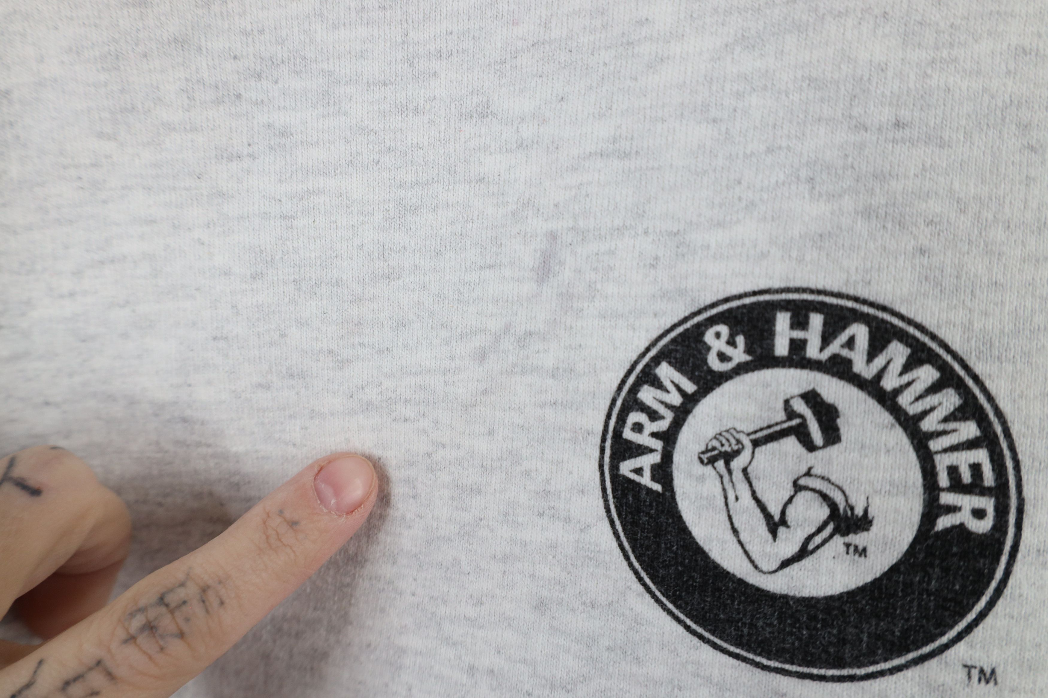 Vintage Vintage 90s Streetwear Arm & Hammer Crewneck Sweatshirt Gray Size US XL / EU 56 / 4 - 5 Thumbnail