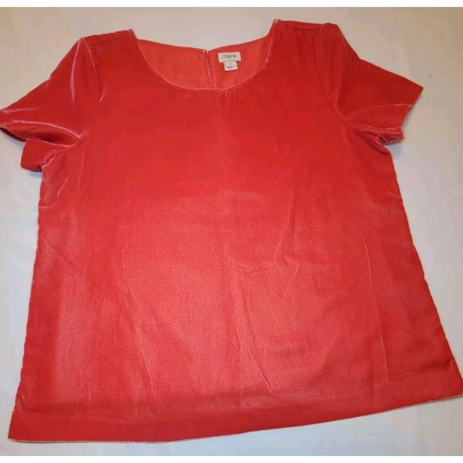 J.Crew J.CREW Womens Velvet Short Sleeve Lined Orange/Pink Boxy Button Closure M Size 32" / US 10 / IT 46 - 2 Thumbnail