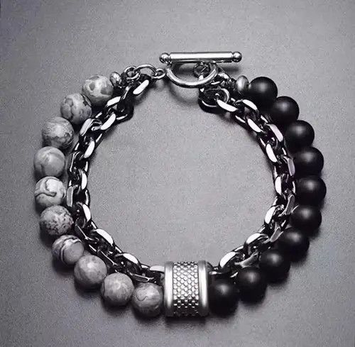 VIBE Black Mate Beads + Dray Grey Beads + Chain Size ONE SIZE - 4 Thumbnail