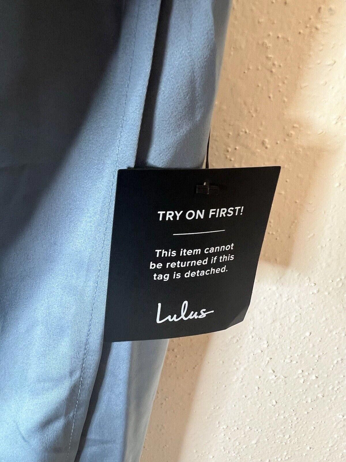 Lulus NWT Lulus Blue Satan Midi Dress Sz S Size S / US 4 / IT 40 - 3 Thumbnail