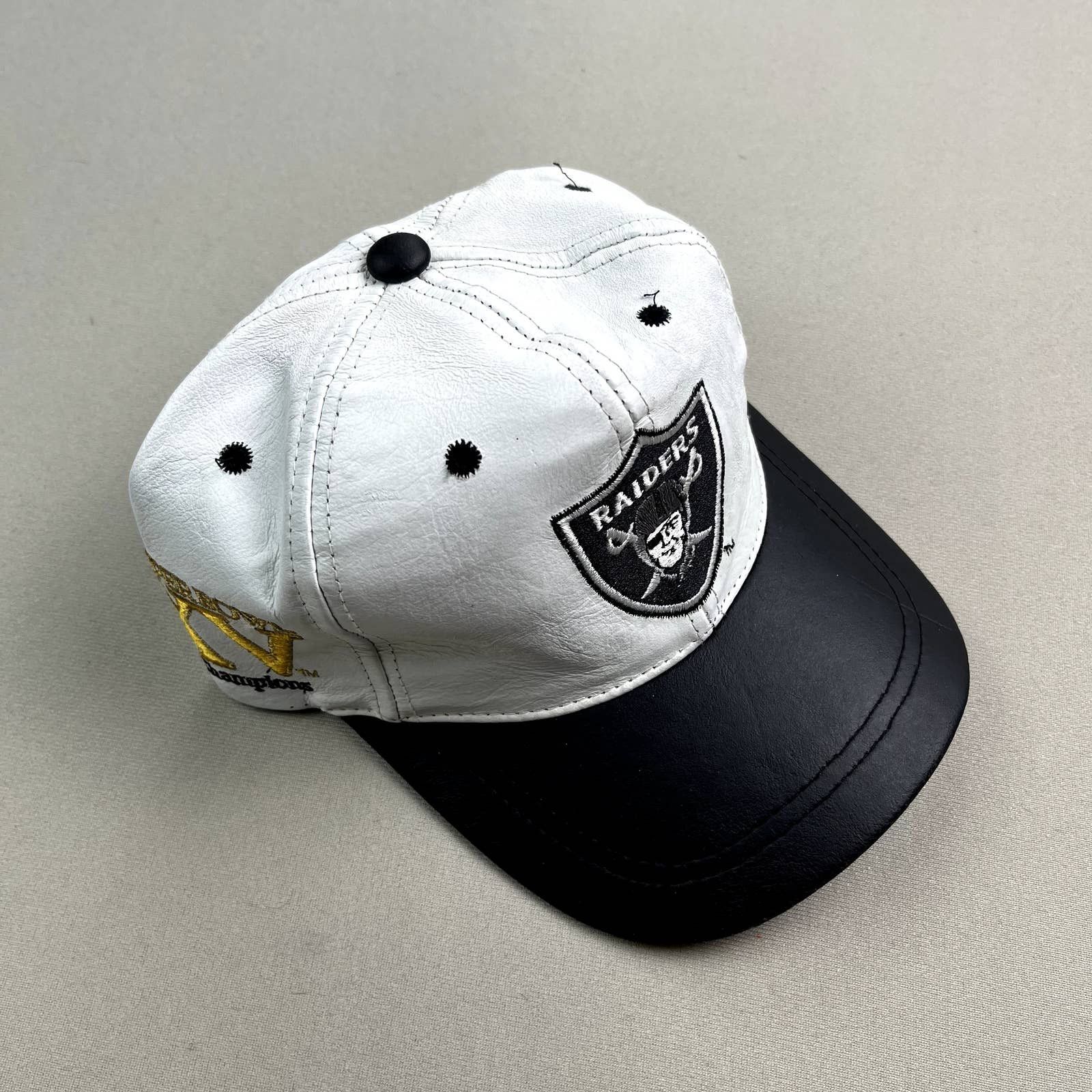 Drew pearson vintage oakland raiders leather superbowl hat las vegas los deals angeles