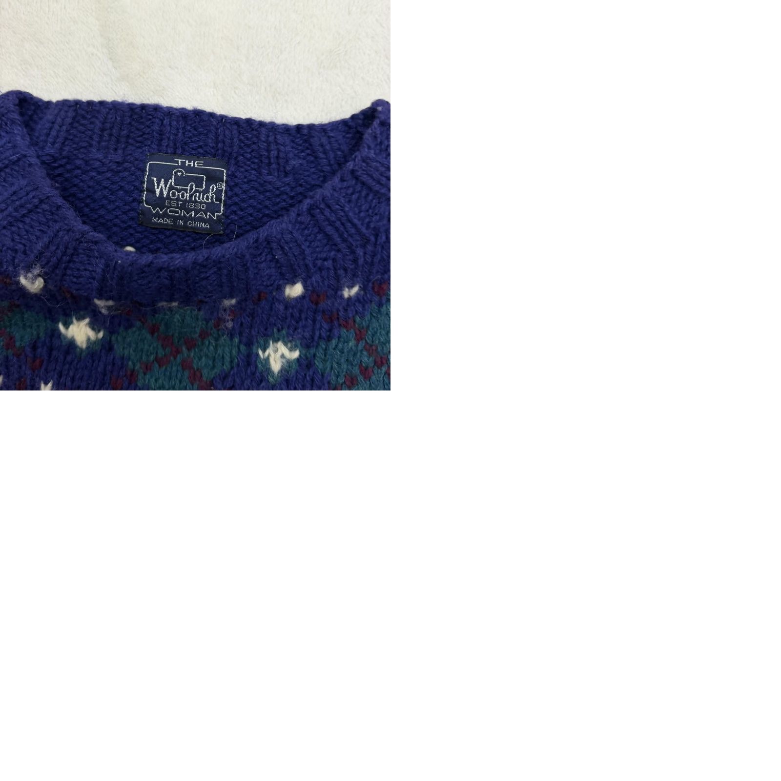 Vintage Woolrich Sweater Womens Medium Blue Dog Boot Graphic Argyle Pullover Knit Size M / US 6-8 / IT 42-44 - 10 Thumbnail