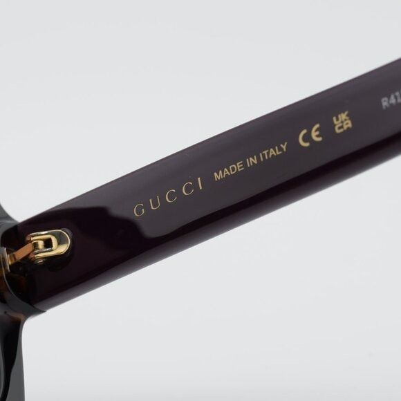 Gucci Gucci GG1337S 009 Sunglasses Havana Square Frame Size ONE SIZE - 9 Thumbnail