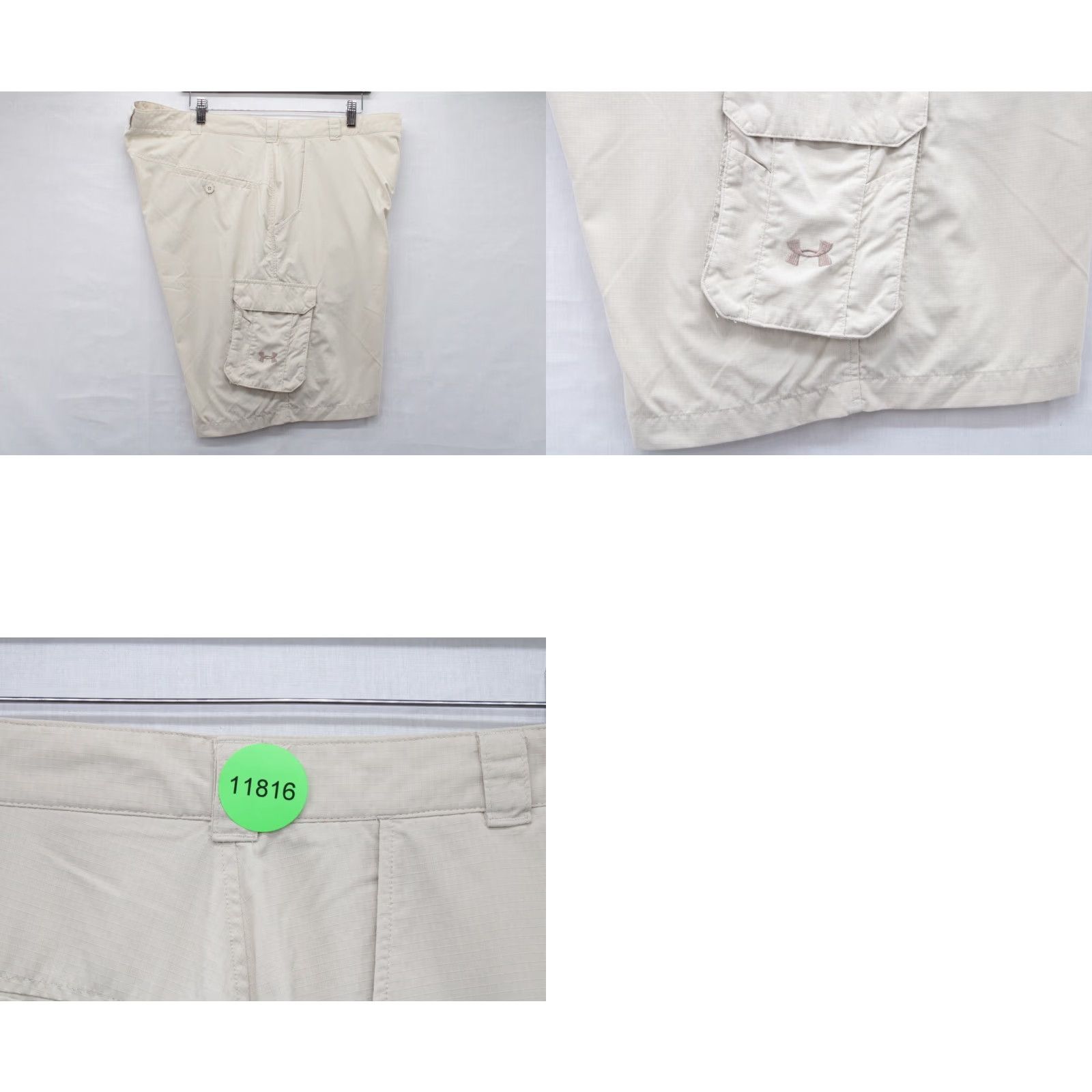 Under Armour Under Armour Cargo Shorts Mens 42 Rip Stop Nylon Khaki Tan Snap Flap Pockets Size US 42 / EU 58 - 8 Thumbnail