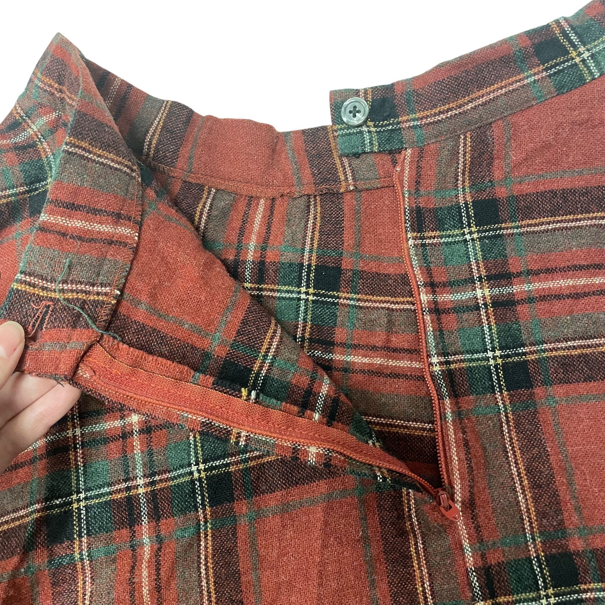 Other Vtg TARTAN MIDI Wool Tweed A Line Flared Skirt XS Size 28" / US 6 / IT 42 - 5 Thumbnail