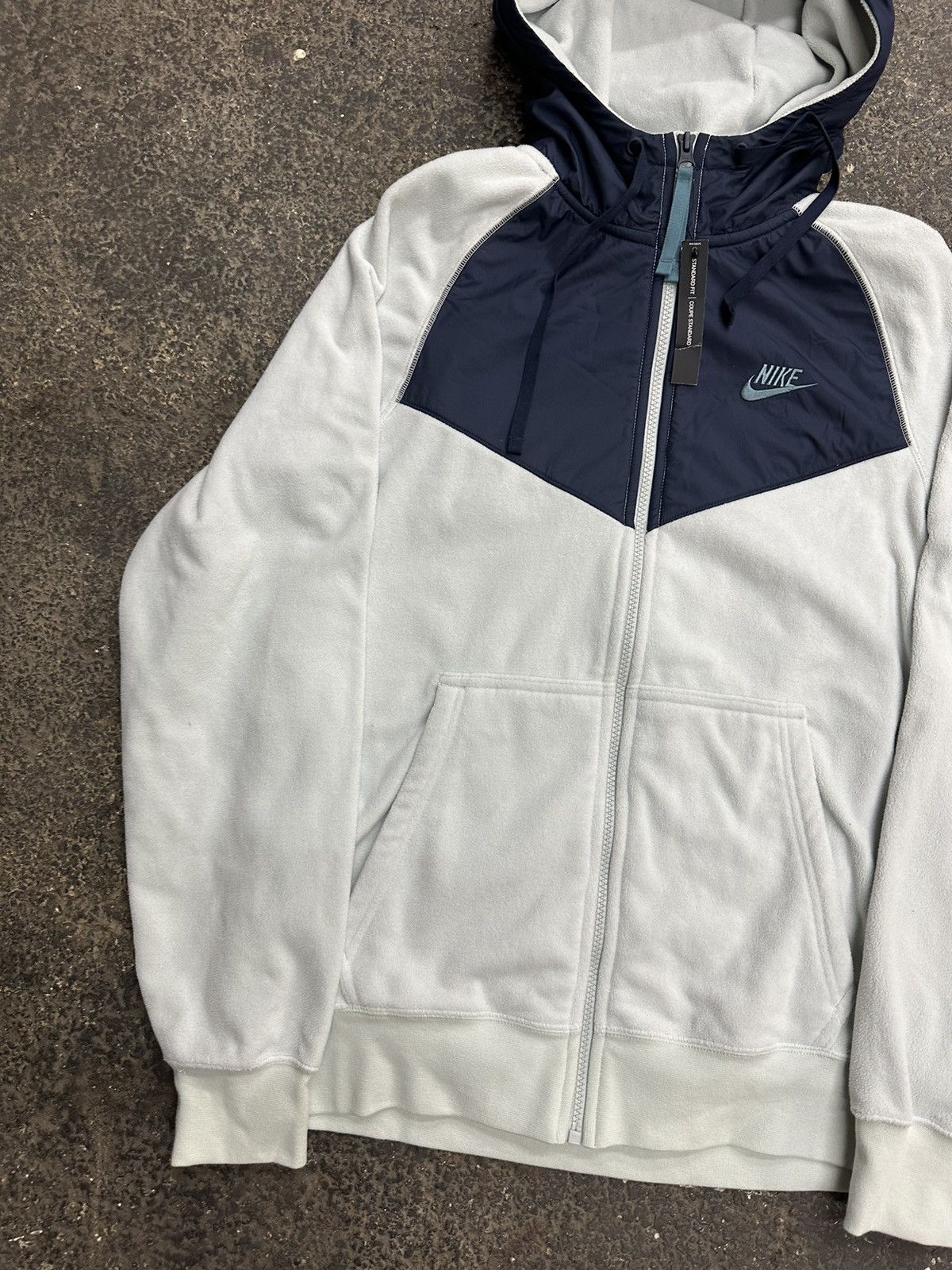 Nike × Vintage Nike blue fleece zip up hooded sweatshirt Size US S / EU 44-46 / 1 - 2 Thumbnail
