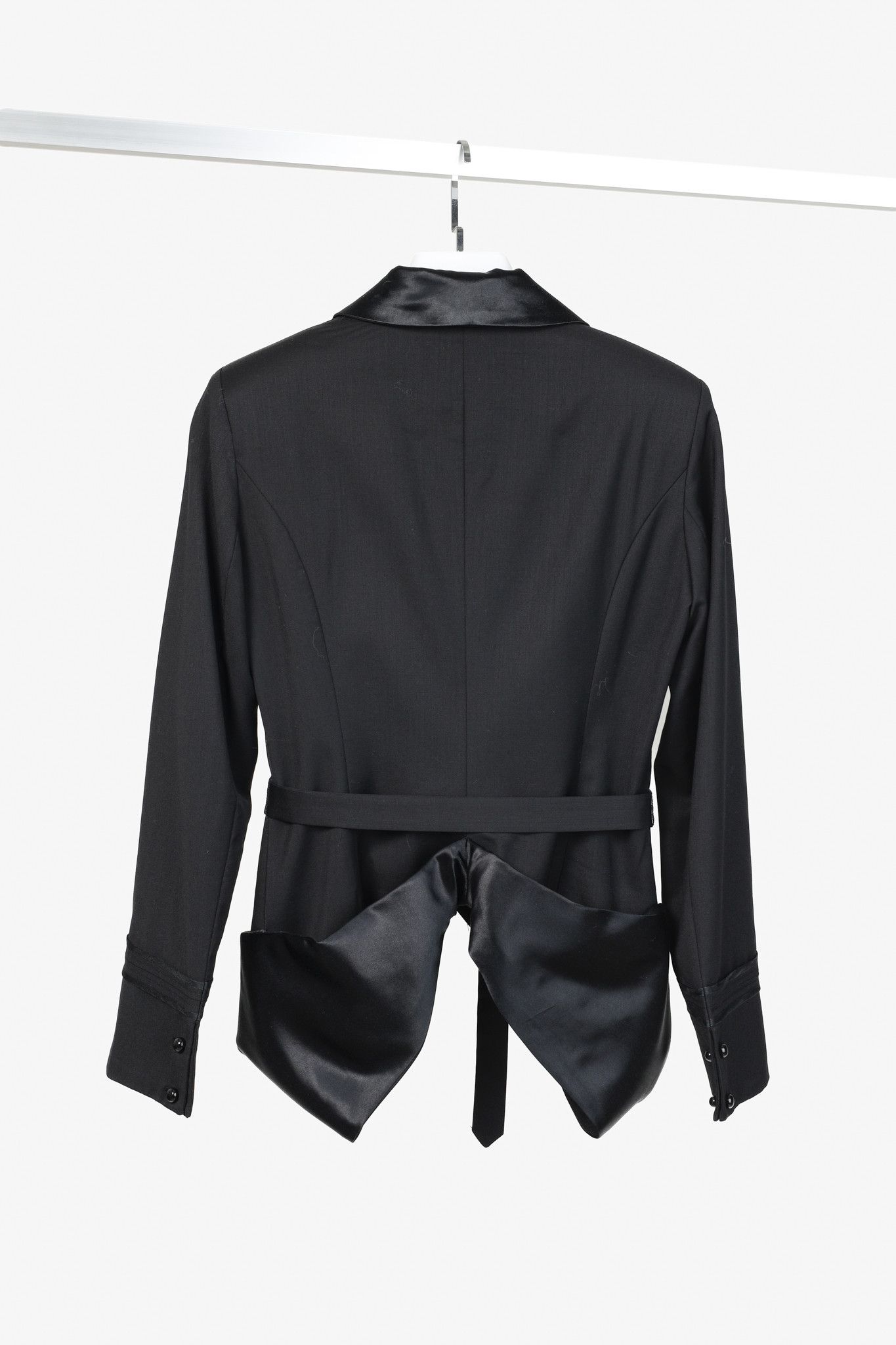 L.A.M.B. L.A.M.B. Vintage Black Wool and Satin Waistcoat Jacket Size S / US 4 / IT 40 - 2 Thumbnail