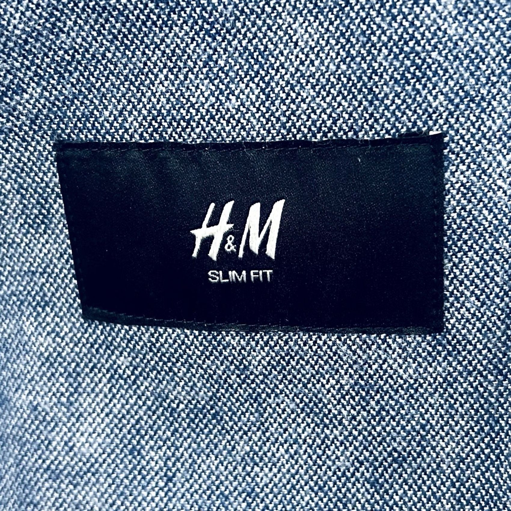H&M H&M 44R Slim Fit Chambray Sport Coat Elbow Patches Blue Cotton Two Button Vented Jacket/Coat Size US XS / EU 42 / 0 - 3 Thumbnail