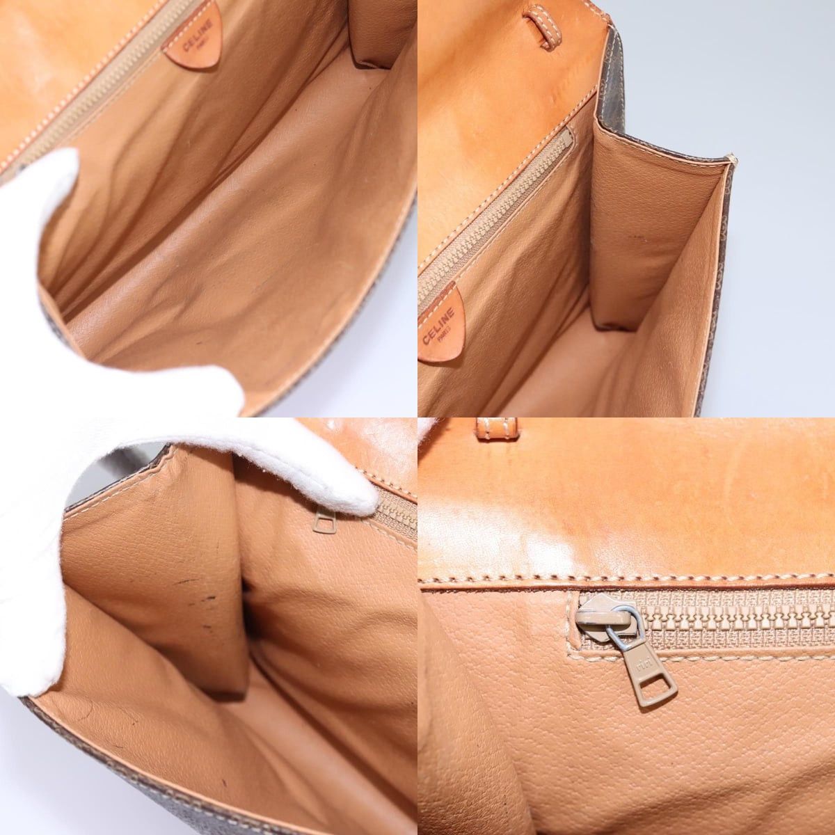 Celine CELINE Macadam Canvas Shoulder Bag Pvc Brown Gold Size ONE SIZE - 12 Thumbnail