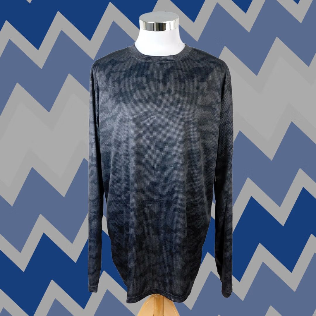 Vintage Zone Pro Sport Men's Long Sleeve Crew Neck T-Shirt Black Camo XL Sports Shirt Men Size US XL / EU 56 / 4 - 1 Thumbnail