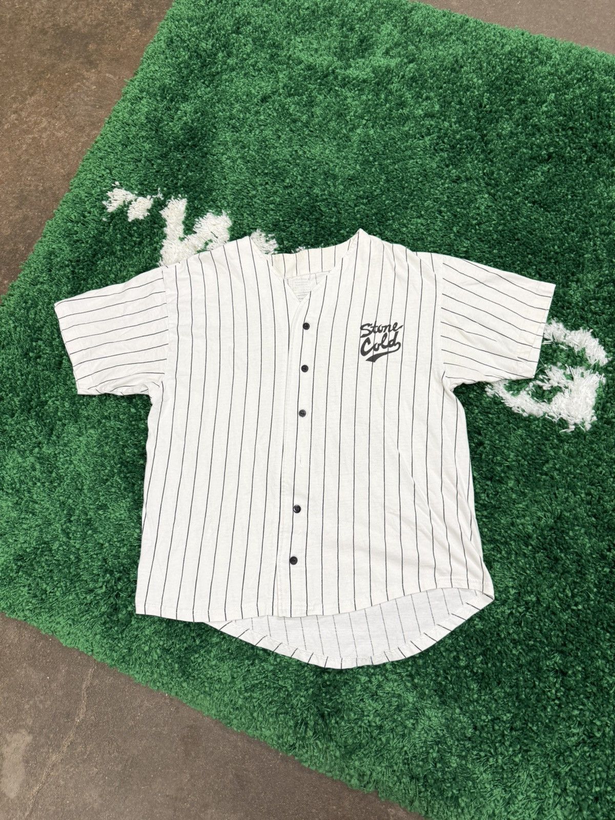 Vintage Stone Cold Steve Austin Striped Baseball Jersey Large Size US L / EU 52-54 / 3 - 6 Thumbnail