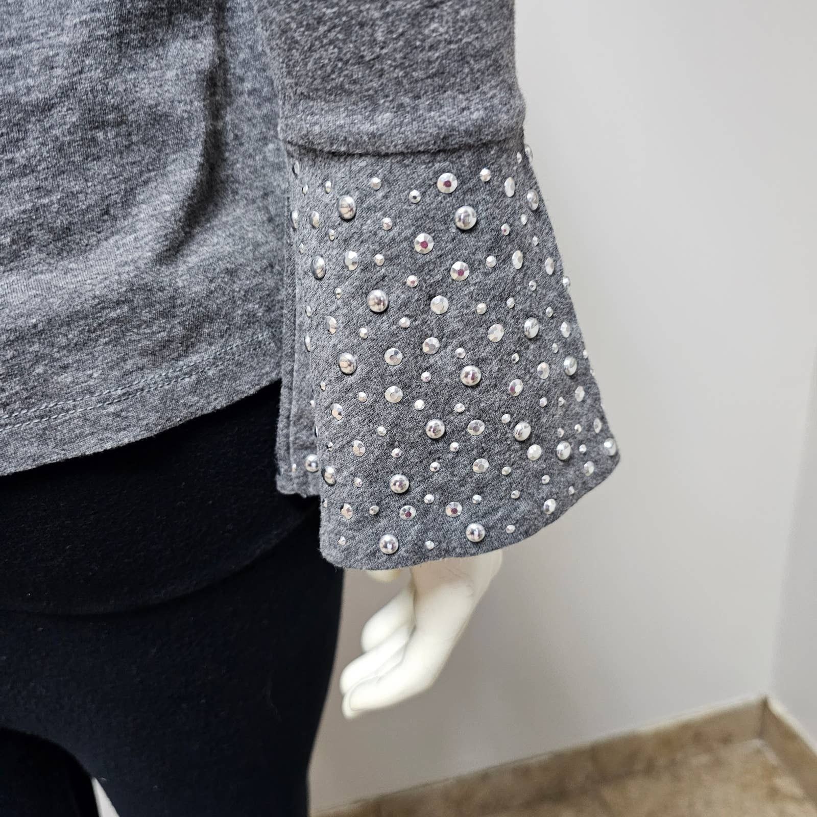 Michael Kors Michael Kors Womens Bell Sleeve Silver Studs Crew Neck S/P Size S / US 4 / IT 40 - 4 Thumbnail