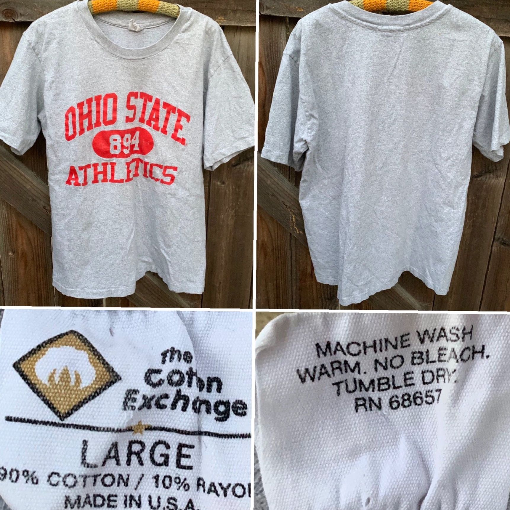Vintage VINTAGE Ohio State 894 Athletics T-Shirt Single Stitch Made In USA Size L Gray Men Cotton Exchange Graphic Tee Sportswear/Beach 90s Theme Mens Size US L / EU 52-54 / 3 - 5 Thumbnail