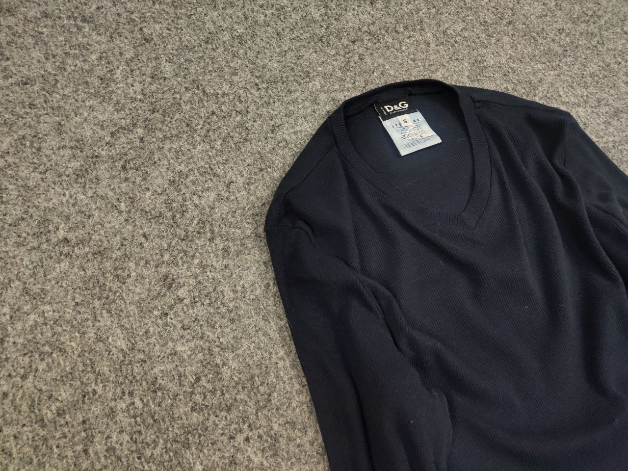 Dolce & Gabbana Dolce & Gabbana Vintage 90's dark blue ribbed long sleeve Size US S / EU 44-46 / 1 - 7 Thumbnail
