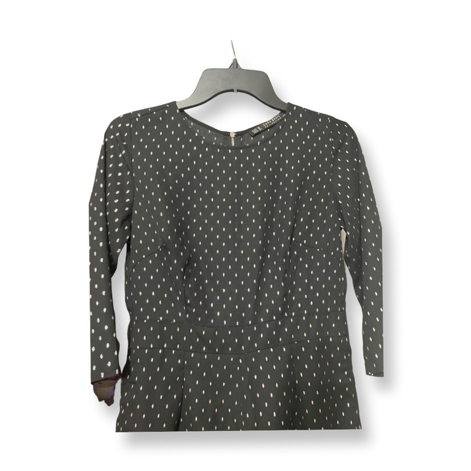 Zara Zara Romper Scoop Neck Functional Pockets Polka Dots Black S Size 27" / US 4 / IT 40 - 2 Thumbnail