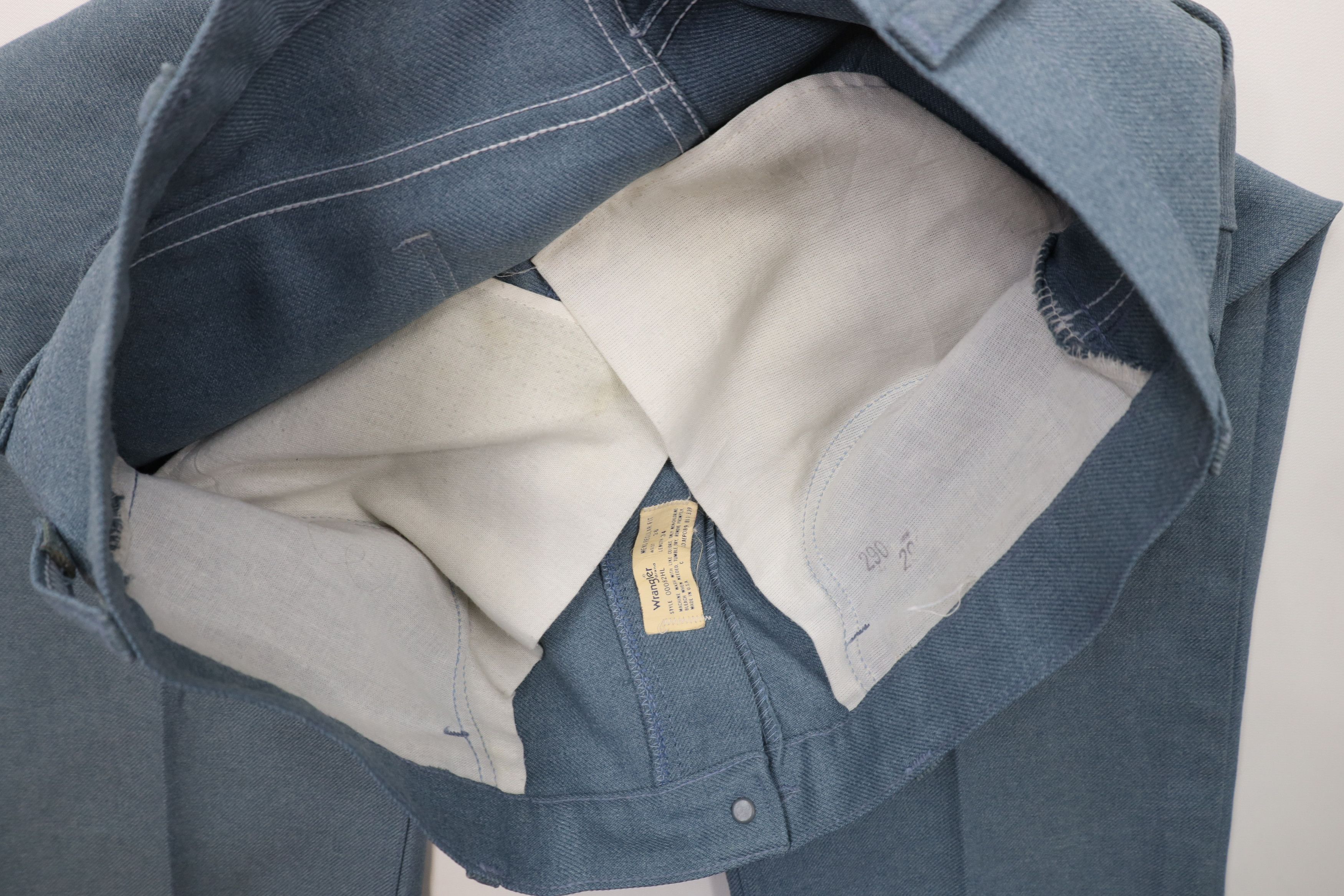 Vintage × Wrangler Vintage 70s Wrangler Knit Wide Leg Chino Pants Blue USA Size US 36 / EU 52 - 10 Thumbnail