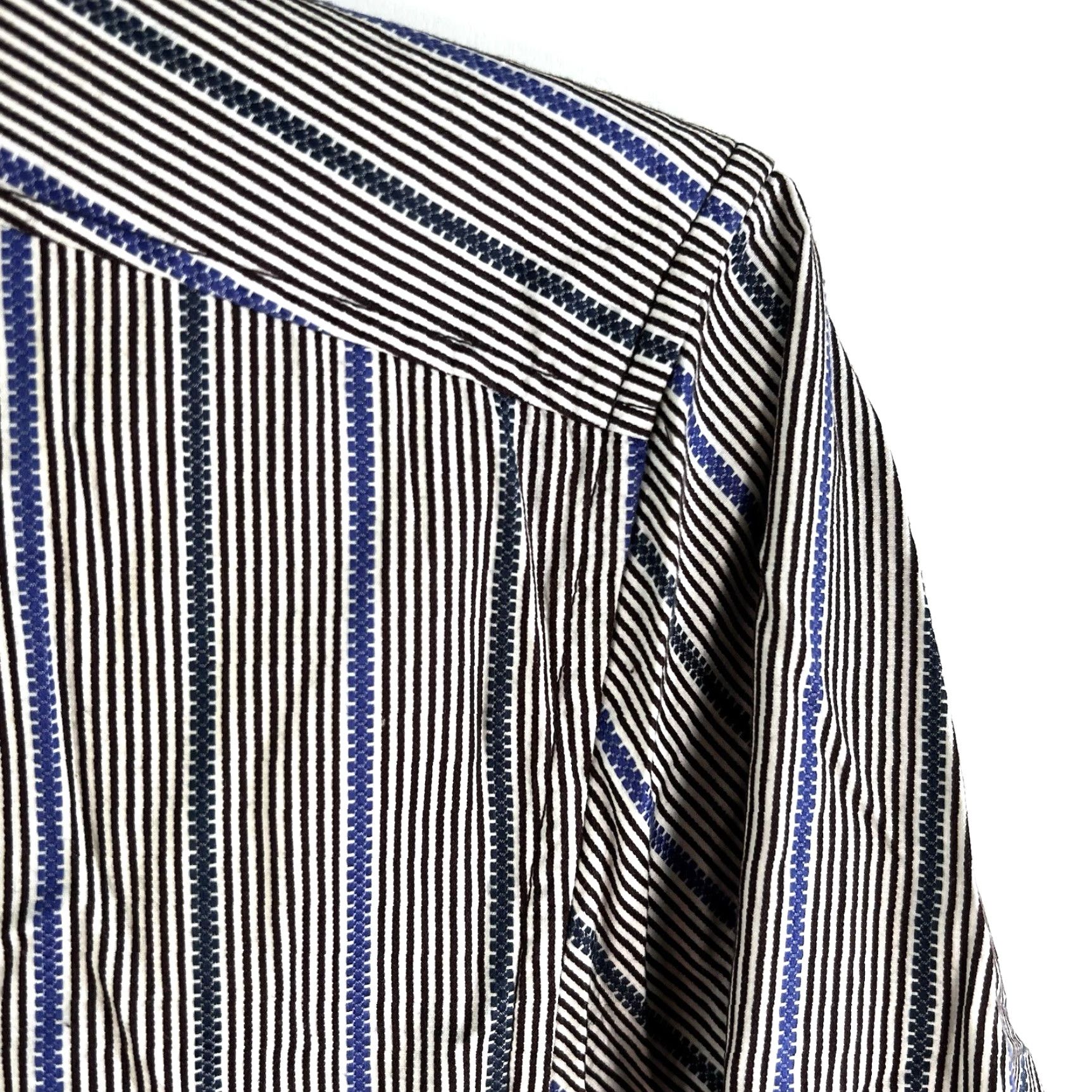 Tommy Bahama Tommy Bahama Striped Button-Up Shirt Men's XL Gray/Blue Long Sleeve Casual Beach Classic Size US XL / EU 56 / 4 - 2 Thumbnail