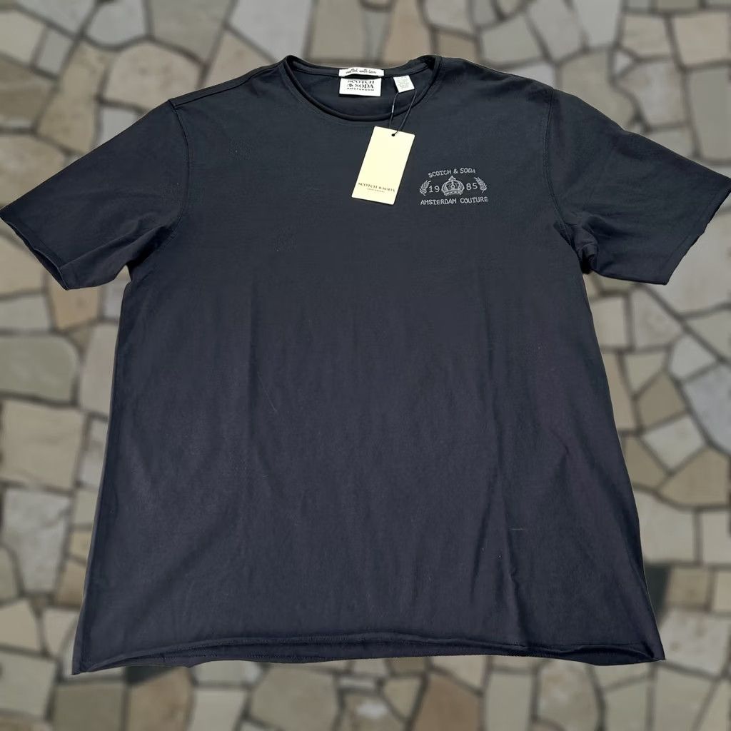 Scotch & Soda SCOTCH & SODA Shirt Mens Medium Black Amsterdam Couture Embroidered Tee Size US M / EU 48-50 / 2 - 1 Thumbnail