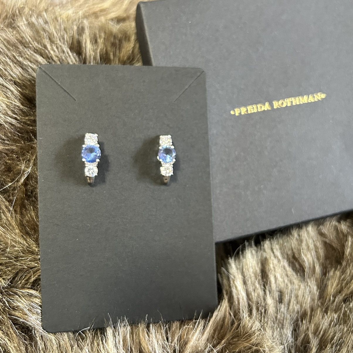 Jewelry Freida Rothman triple stone half hoop sterling earrings NIB Size ONE SIZE - 3 Thumbnail